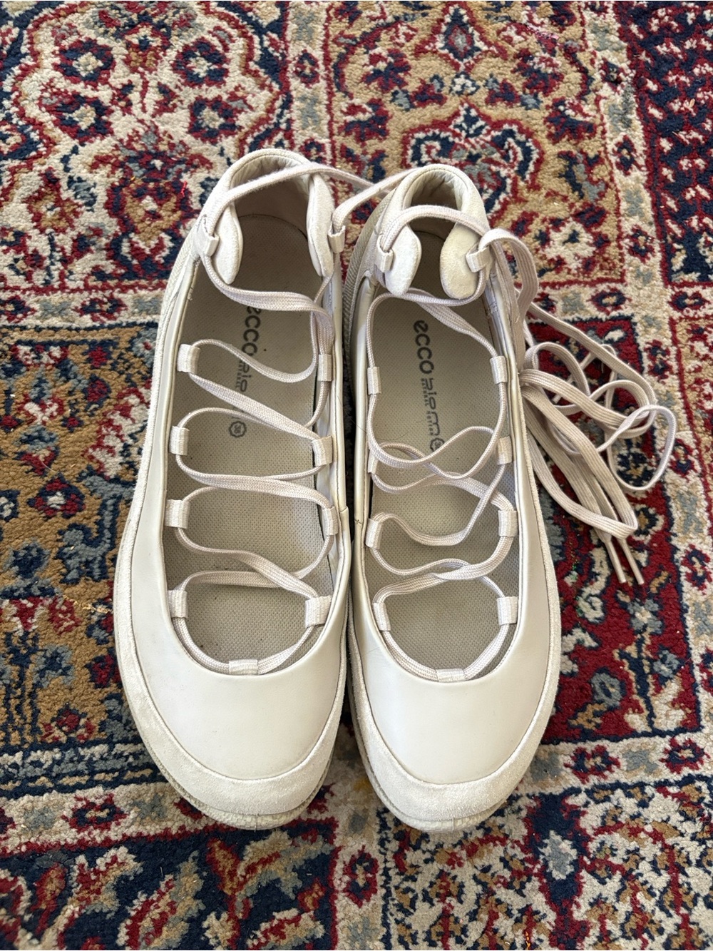 ECCO Biom Lite leather lace-up ballerina sneaker